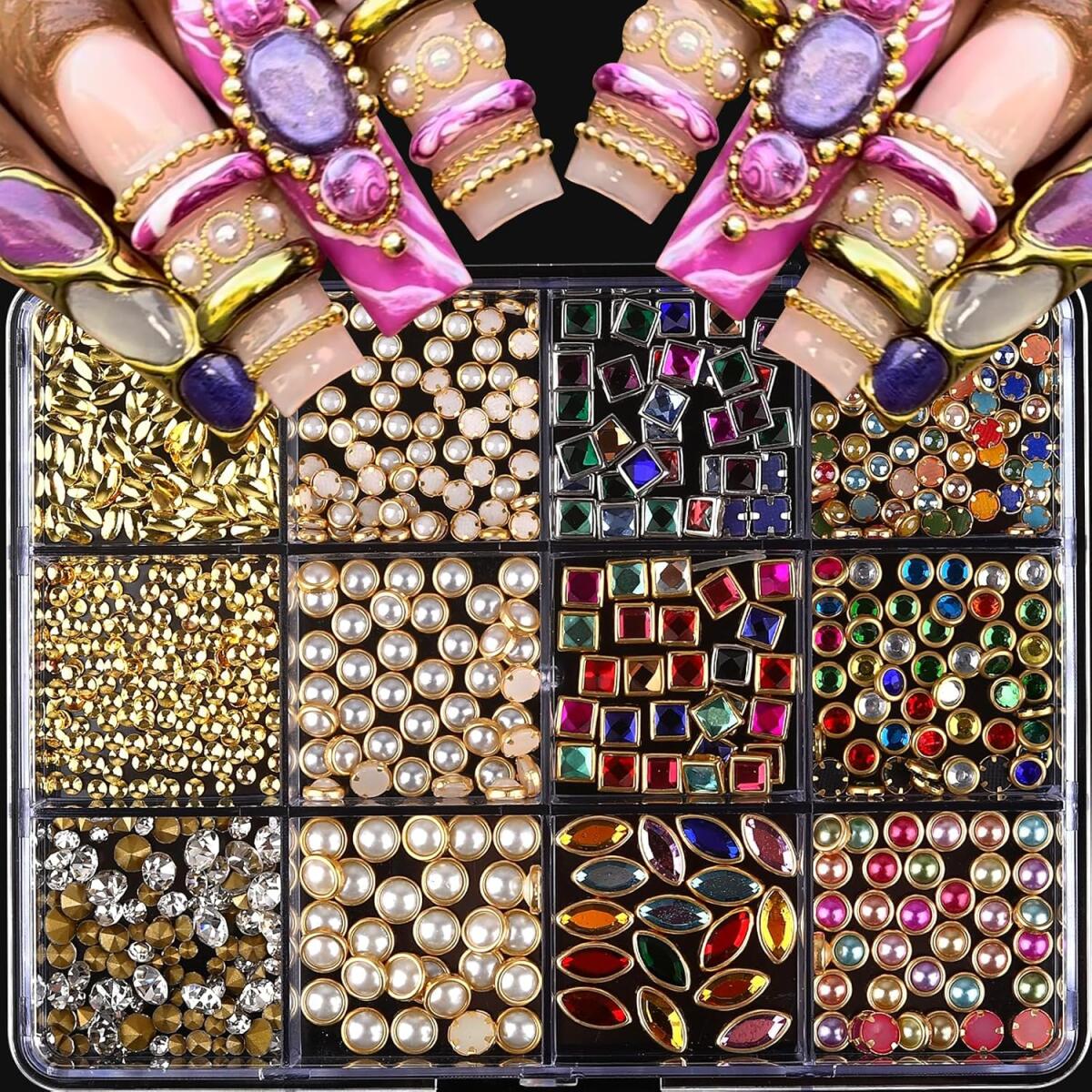 Nail Art Valentines Day - 1 Box Luxuriöse Glänzende Nagelrhinesteine Schmuck
