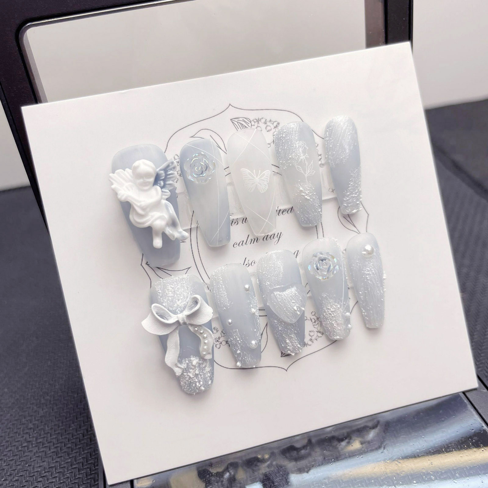 3D-Gips-Engel-Kunstnägel, glän – Nail Art Press On Bewertung und Preis