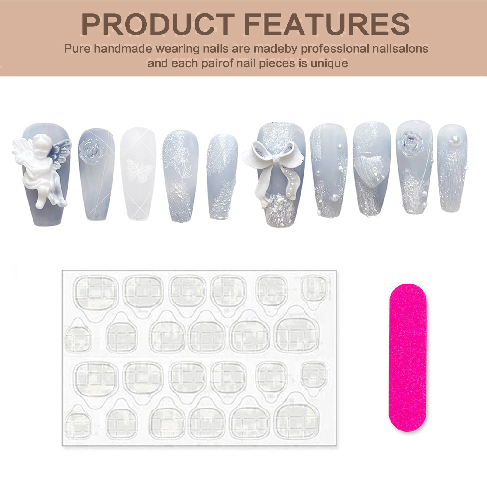 3D-Gips-Engel-Kunstnägel, glän – Nail Art Press On Bewertung und Preis
