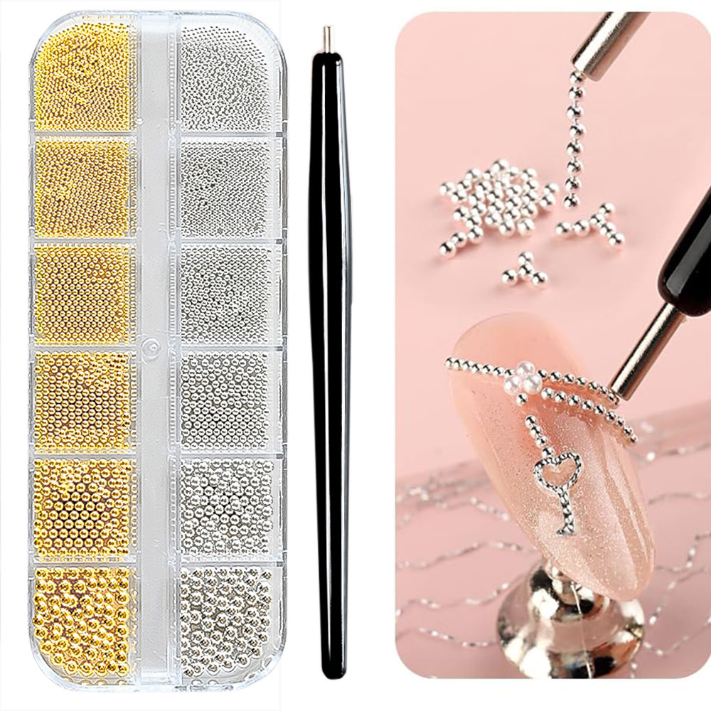 12Grid Gold/Silber Mini Kaviar – Nail Art Valentines Day Bewertung und Preis