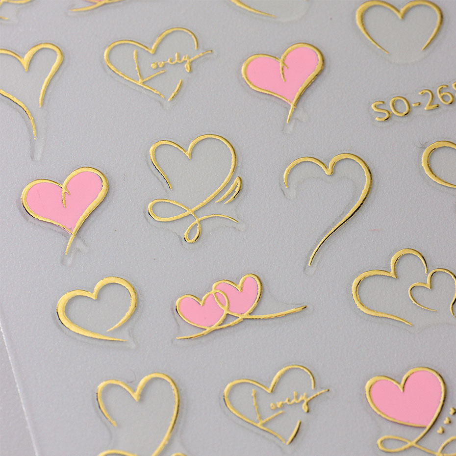 3 Stück Y2K Gold Wave Line Her – Nail Art Valentines Day Bewertung und Preis