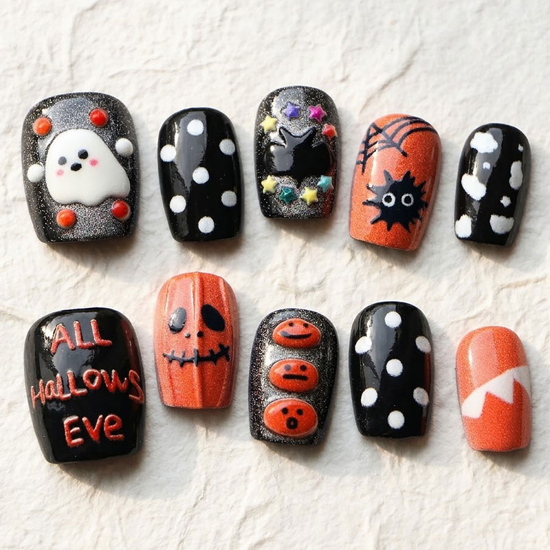 10 Stück Halloween-Geister-Kür – Nail Art Press On Bewertung und Preis